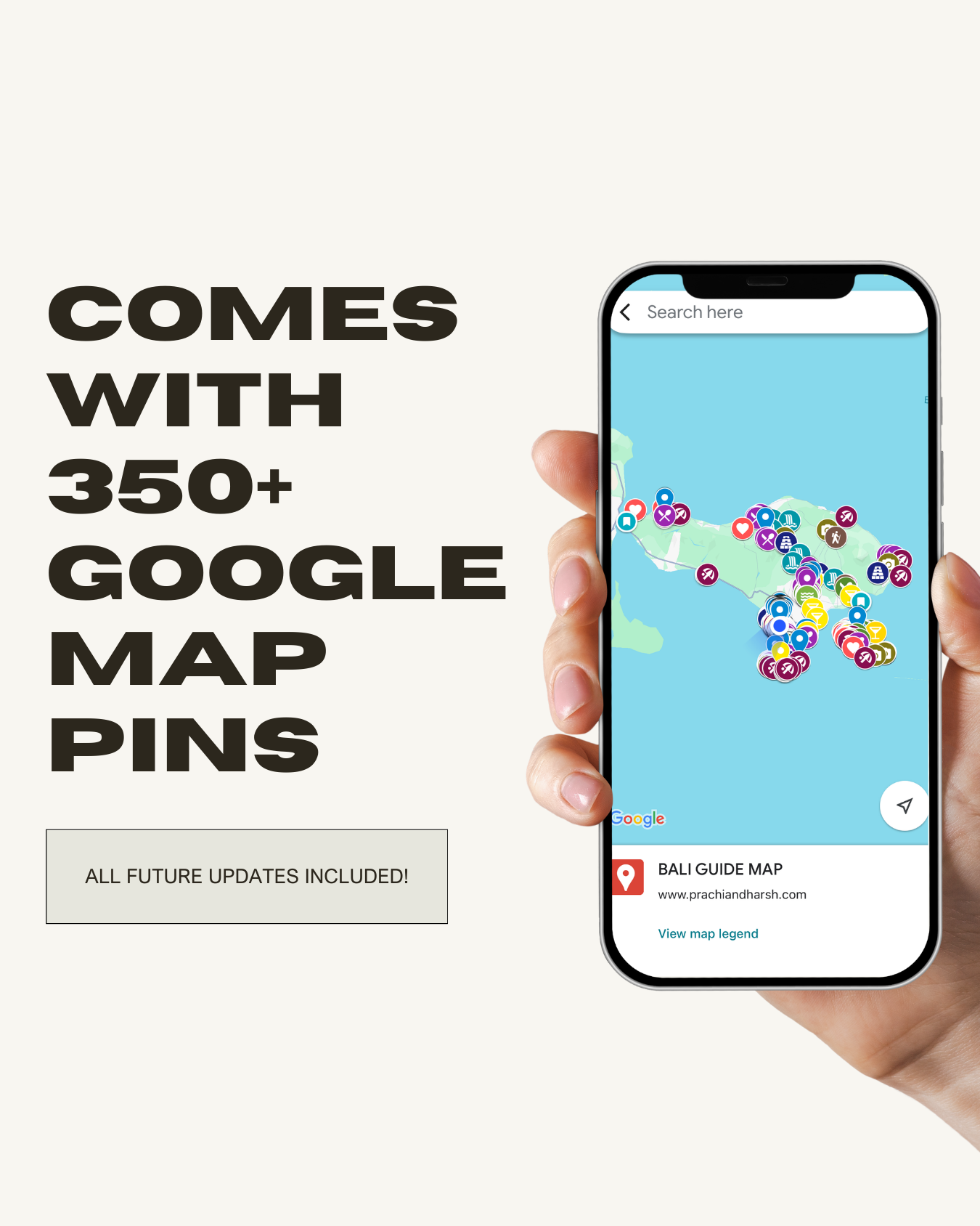 Bali Travel Ebook + Google Maps Pins