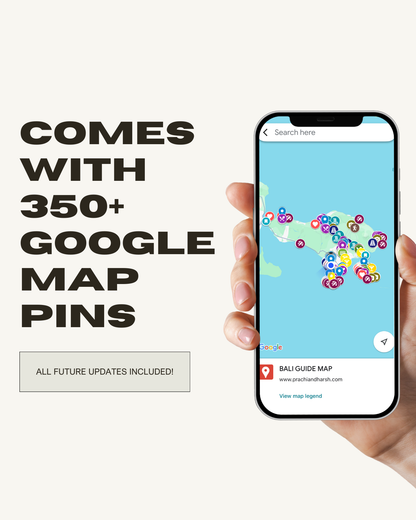 Bali Travel Ebook + Google Maps Pins