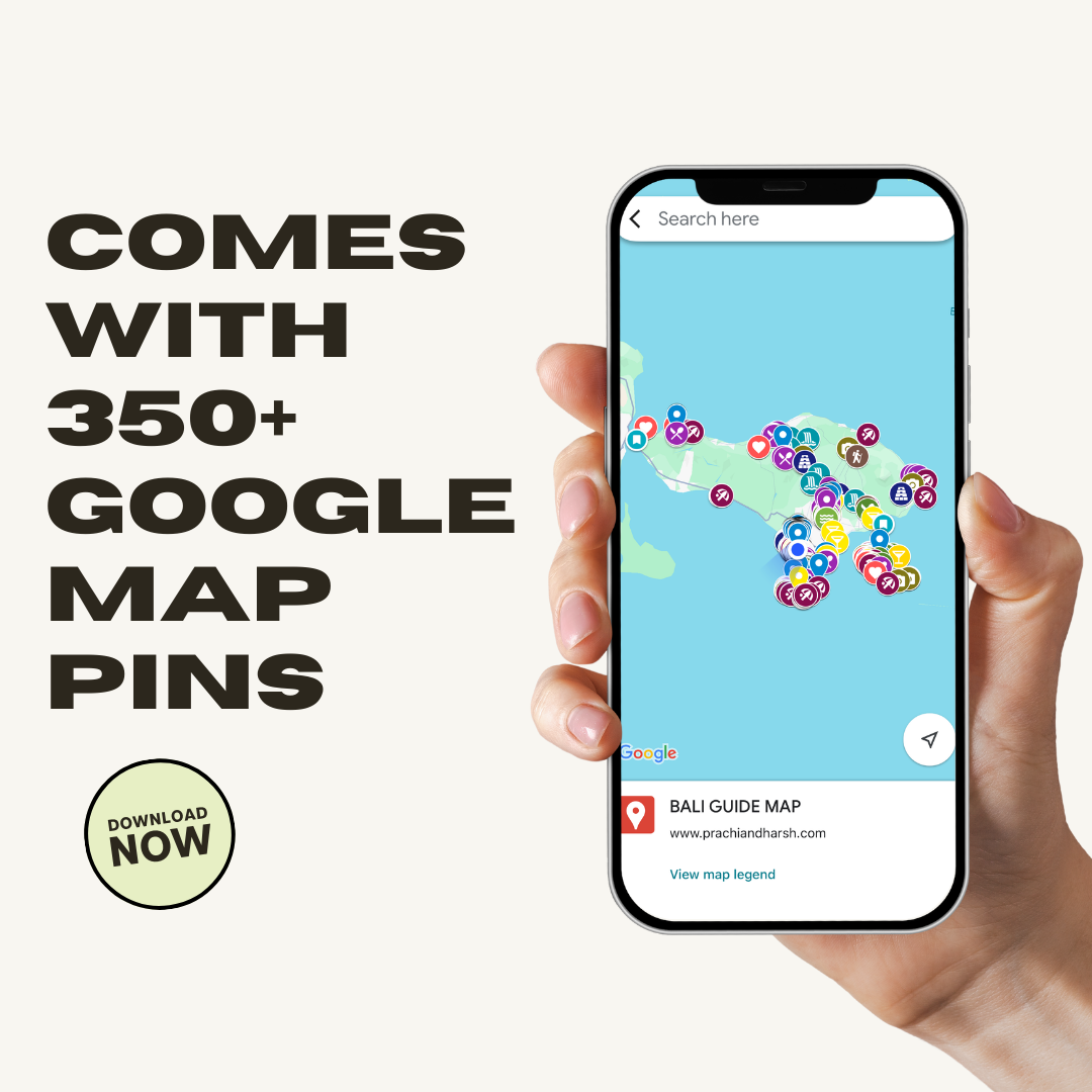 Bali Travel Ebook + Google Maps Pins