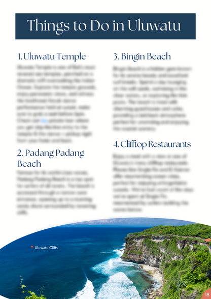 Bali Travel Ebook + Google Maps Pins